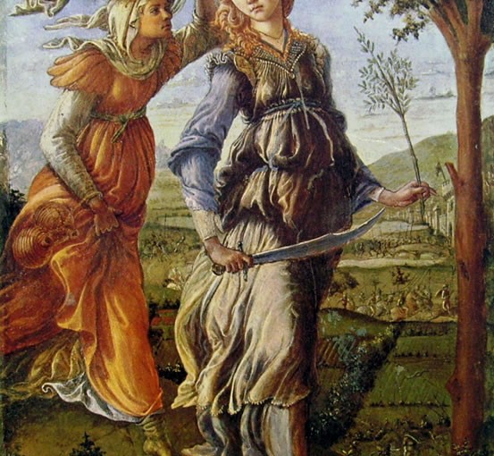 Botticelli: Il ritorno di Giuditta a Betulia, cm.24, Galleria degli Uffizi di Firenze.